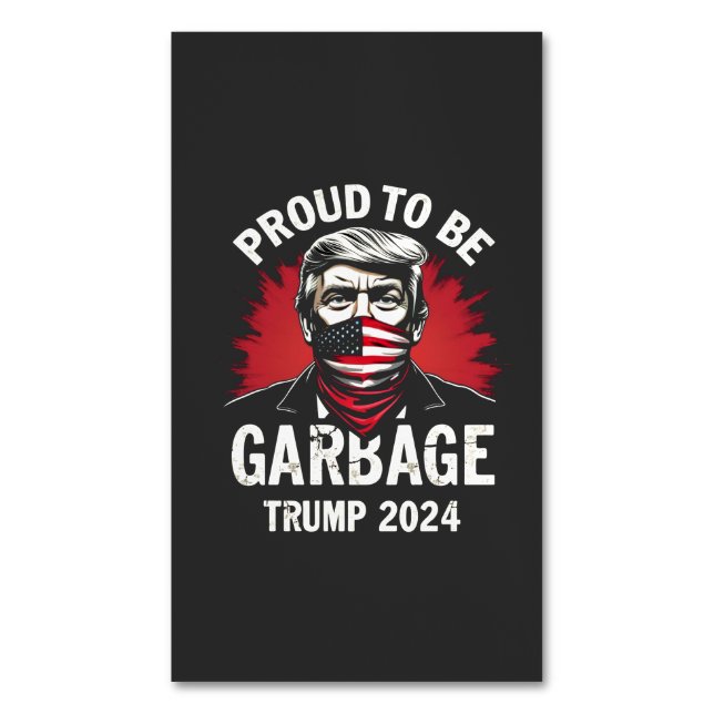 Tarjeta De Visita Magnética Orgullosa basura de MAGA para las elecciones de pa (Frente vertical)