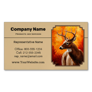 Tarjeta De Visita Magnética Oro de otoño de Whitetail Deer
