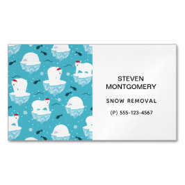 Tarjeta De Visita Magnética Osos polares cortos en el patrón de Navidades Sant