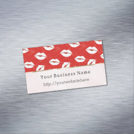 Tarjeta De Visita Magnética Página web del nombre comercial Red White Lips Kis