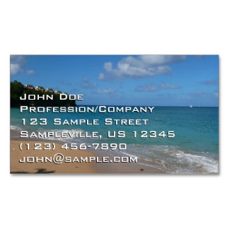 Tarjeta De Visita Magnética Paisaje de vacaciones tropicales en la playa de Sa