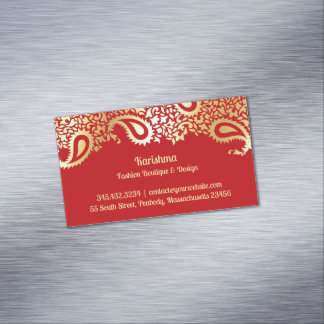 Tarjeta De Visita Magnética Paisley Elegant