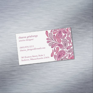 Tarjeta De Visita Magnética Paisleys Elegant