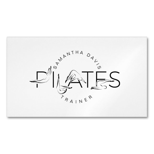 Tarjeta De Visita Magnética Palabra Pilates Instructor Pilates (Anverso)
