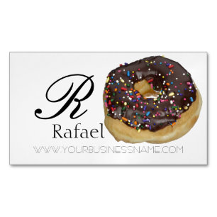 Tarjeta De Visita Magnética Panadería Donut Nombre Elegante Monograma Negocio