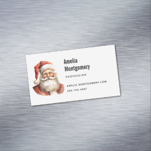 Tarjeta De Visita Magnética Papá Noel Navidad Retro