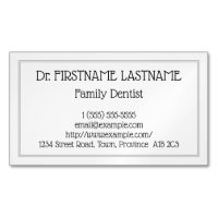 Tarjeta de visita magnética para dentistas familia