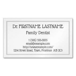 Tarjeta de visita magnética para dentistas familia
