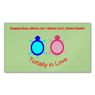 Tarjeta De Visita Magnética Pareja de tortuga suave personalizada