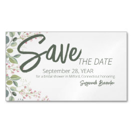 Tarjeta De Visita Magnética Pastel Watercolor Floral Border Shower