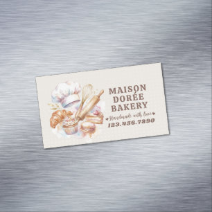 Tarjeta De Visita Magnética Pastelería Tienda Pastelero Postre Dulces Torta Pa