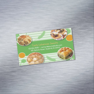 Tarjeta De Visita Magnética Pasteles árabes libaneses