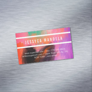 Tarjeta De Visita Magnética Pasteles coloridos únicos