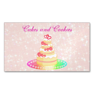 Tarjeta De Visita Magnética Pasteles dulces de lujo rosa