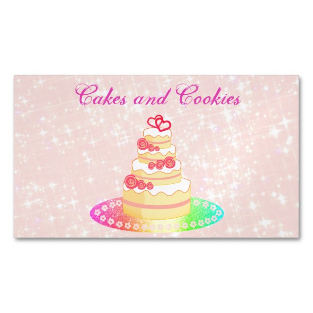 Tarjeta De Visita Magnética Pasteles dulces de lujo rosa (Anverso)