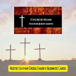Tarjeta De Visita Magnética Pastor de la Iglesia RÚSTICA Cristiano Cuero