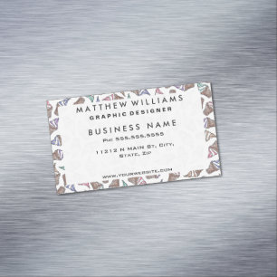 Tarjeta De Visita Magnética Patrón de color de agua de la crema de hielo de ve