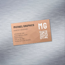 Tarjeta De Visita Magnética Patrón de malla geométrica de gradiente de color c