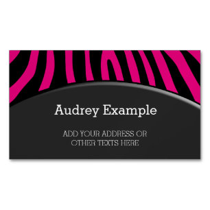 Tarjeta De Visita Magnética Patrón de rayas de cebra + tu fondo e ideas