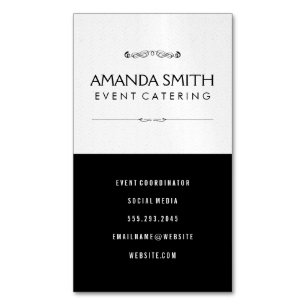 Tarjeta De Visita Magnética Patrón ondulado sutil negro y elegante