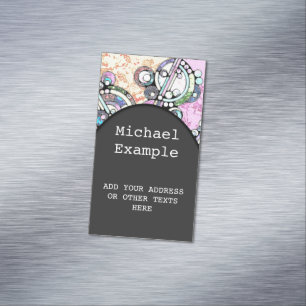 Tarjeta De Visita Magnética Patrón Pintado A Mano Y Digitalmente Artículo 17