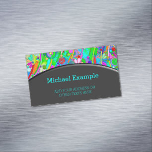 Tarjeta De Visita Magnética Patrón Pintado A Mano Y Digitalmente Artículo 18