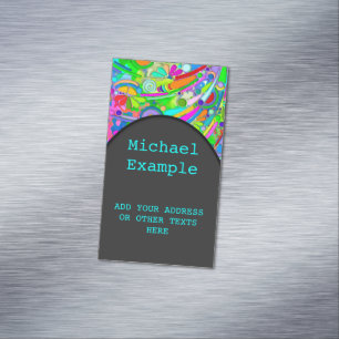 Tarjeta De Visita Magnética Patrón Pintado A Mano Y Digitalmente Artículo 18