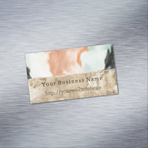 Tarjeta De Visita Magnética Peach Mint Cowgirl Piel de vaca