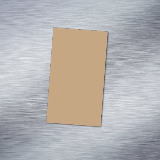 Tarjeta De Visita Magnética Peach Tan Color Block | Soft Wedding Design (In Situ)
