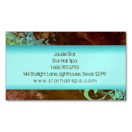 Tarjeta De Visita Magnética Pelo floral de la moda del Grunge de la belleza