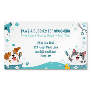 Tarjeta De Visita Magnética Peluquería divertida personalizable para mascotas