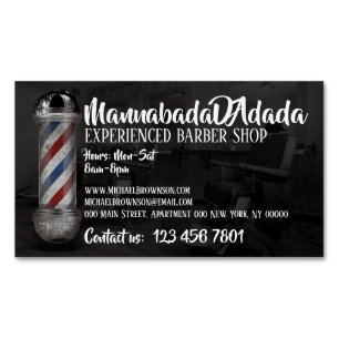 Tarjeta De Visita Magnética Peluquería poste de barbero foto personalizada