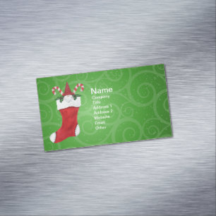Tarjeta De Visita Magnética Pequeño Gorra Rojo Gnome En Navidades Enojados