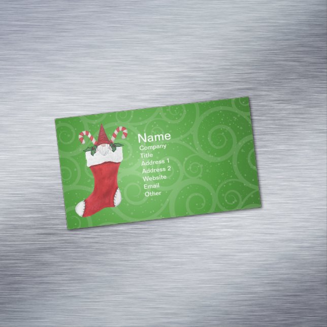 Tarjeta De Visita Magnética Pequeño Gorra Rojo Gnome En Navidades Enojados (In Situ)