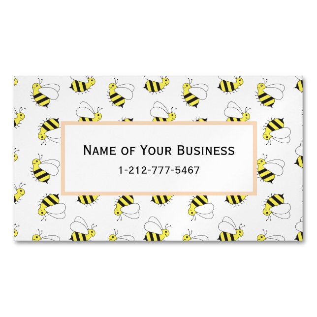 Tarjeta De Visita Magnética Pequeños lindos manosean el modelo de la abeja (Anverso)