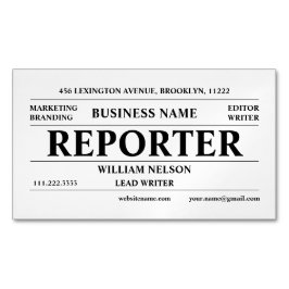 Tarjeta De Visita Magnética Periodista