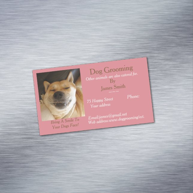Tarjeta De Visita Magnética perro de imagen divertida perro de Grooming cuidad (In Situ)