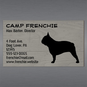 Tarjeta De Visita Magnética Perro de la silueta el   Frenchie del bulldog