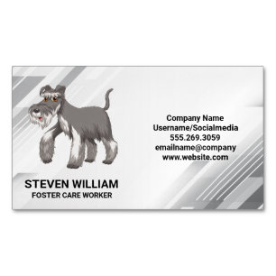 Tarjeta De Visita Magnética Perro grisáceo   Servicios para animales
