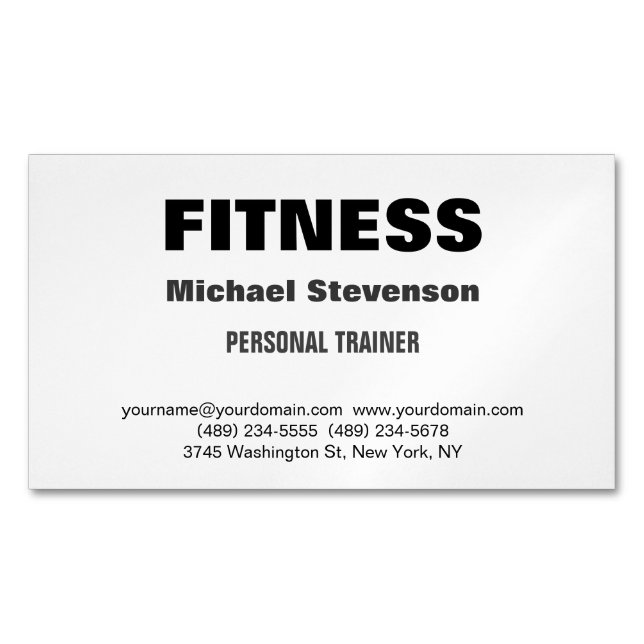 Tarjeta De Visita Magnética Personal Training Fitness Trendy Stylish (Anverso)
