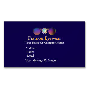Tarjeta De Visita Magnética Personaliza la moda gafas de sol de Ojo Dk Blue