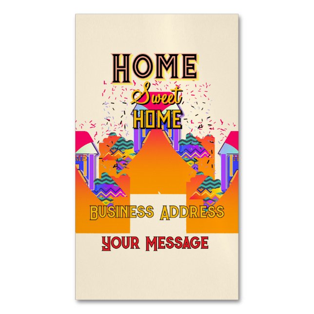 Tarjeta De Visita Magnética Personaliza la propiedad residencial Sweet Home (Frente vertical)