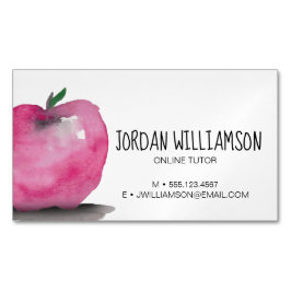 Tarjeta De Visita Magnética Personalizable Apple Watercolor Online tutor