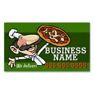Tarjeta De Visita Magnética Personalizable Pizzeria Pizza Promo