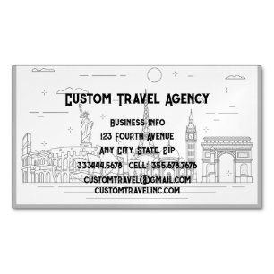 Tarjeta De Visita Magnética Personalizado Agencia de Viajes Cruceros Vacacione