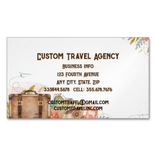 Tarjeta De Visita Magnética Personalizado Agencia De Viajes Cruceros Vacacione