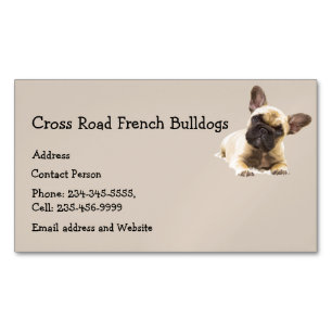Tarjeta De Visita Magnética Personalizado Bulldoges franceses Mascota de perro