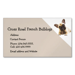Tarjeta De Visita Magnética Personalizado Bulldoges franceses Mascota de perro