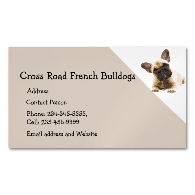 Tarjeta De Visita Magnética Personalizado Bulldoges franceses Mascota de perro (Anverso)