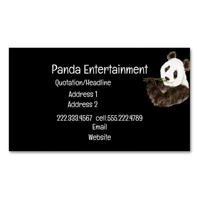 Tarjeta De Visita Magnética Personalizado Cute Panda, oso asiático, animal (Anverso)